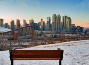 Calgary downtown during winter