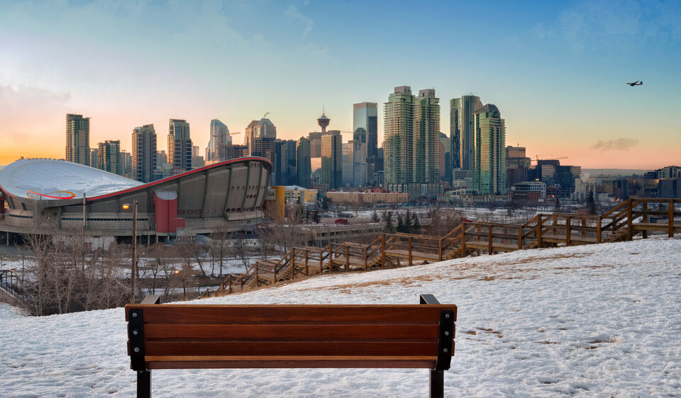 Calgary downtown during winter