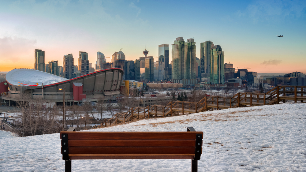 Calgary downtown during winter