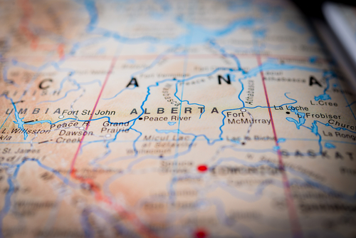 Map of Alberta, Canada