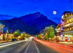 night time scene Banff town