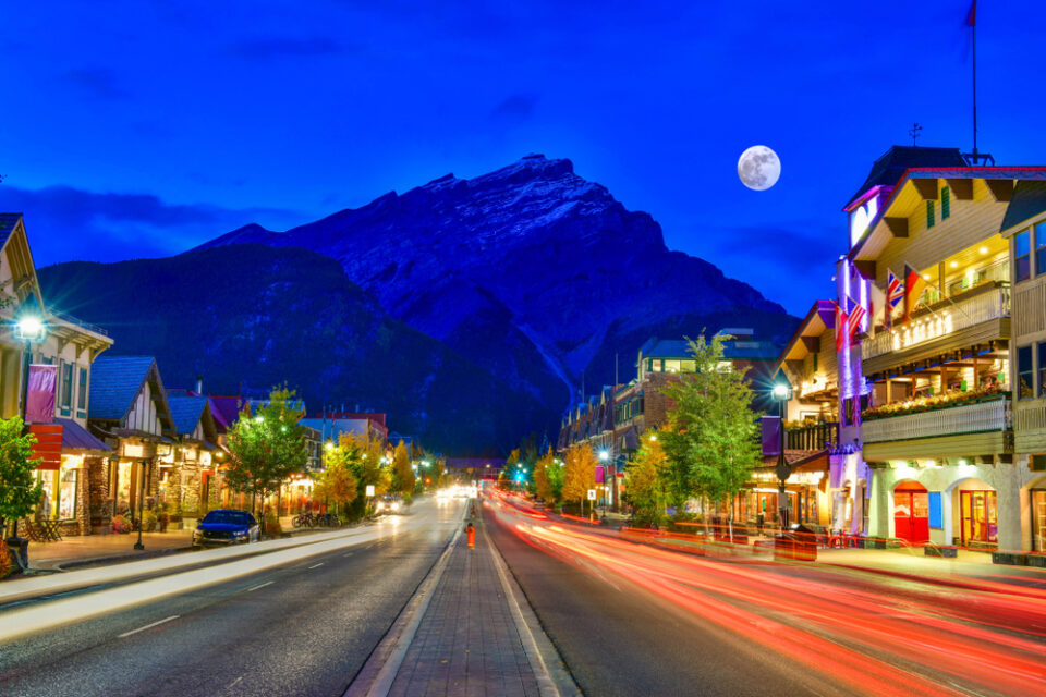 night time scene Banff town