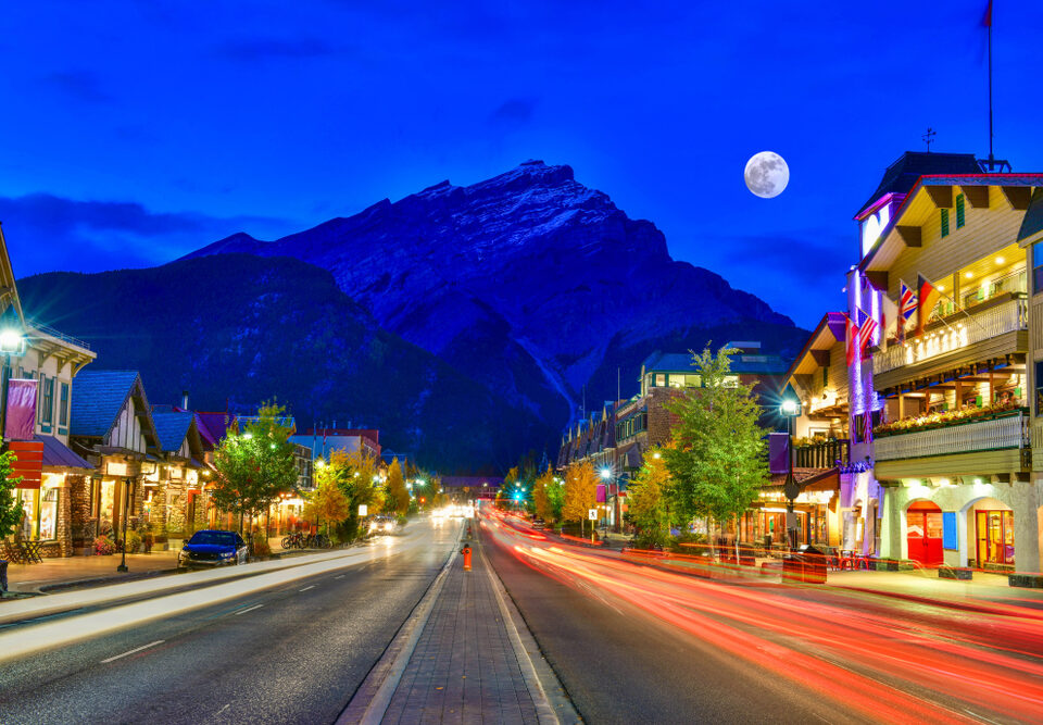 night time scene Banff town