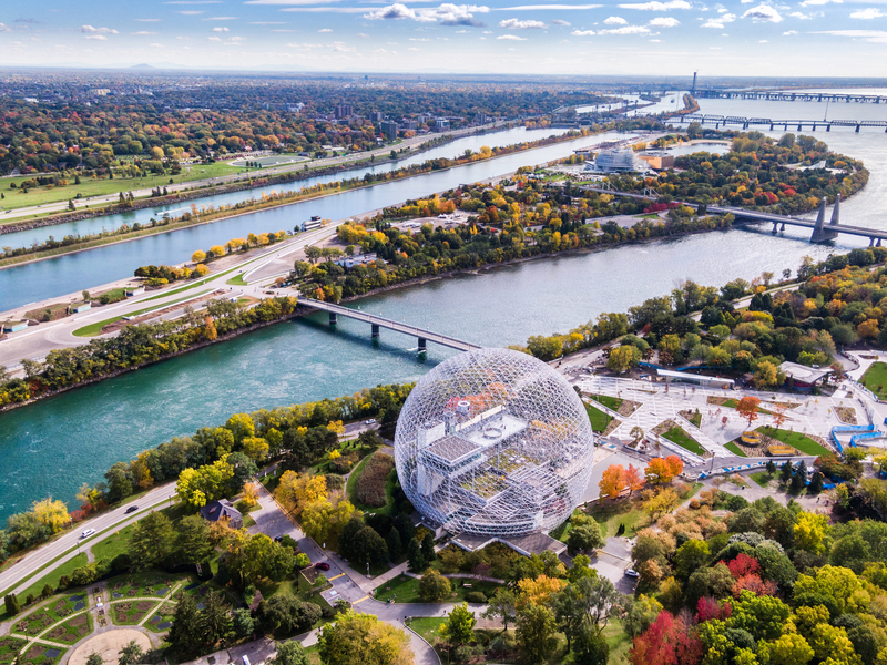 Aerial view of Montreal one of the top Canadian cities to visit this summer 2022.