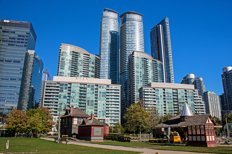 A look at skyscrapers and condominiums in downtown Toronto, Ontario, one of the top Canadian cities to visit this summer