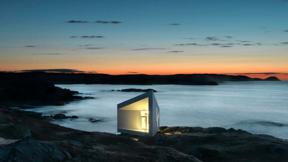 Fogo Island Inn at dusk