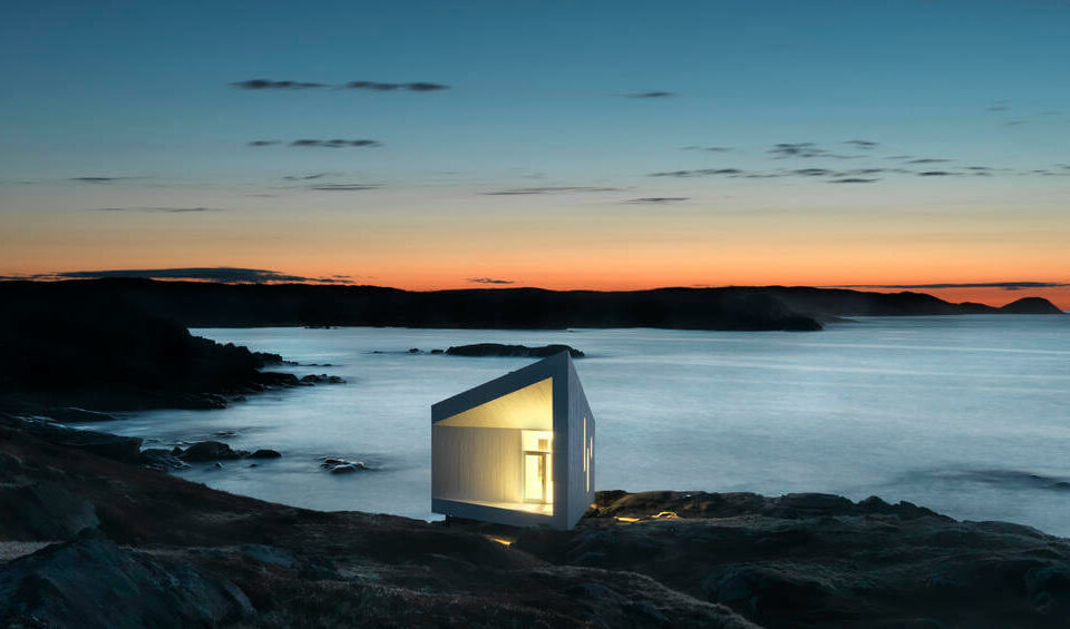 Fogo Island Inn at dusk