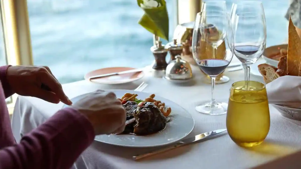 dining on board Holland America lines cruise ship